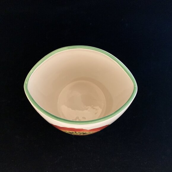 Poppies by Clay Art Hand Painted Oval Vase 7" 2001 Utensil Holder Pottery Vtg - Picture 7 of 12